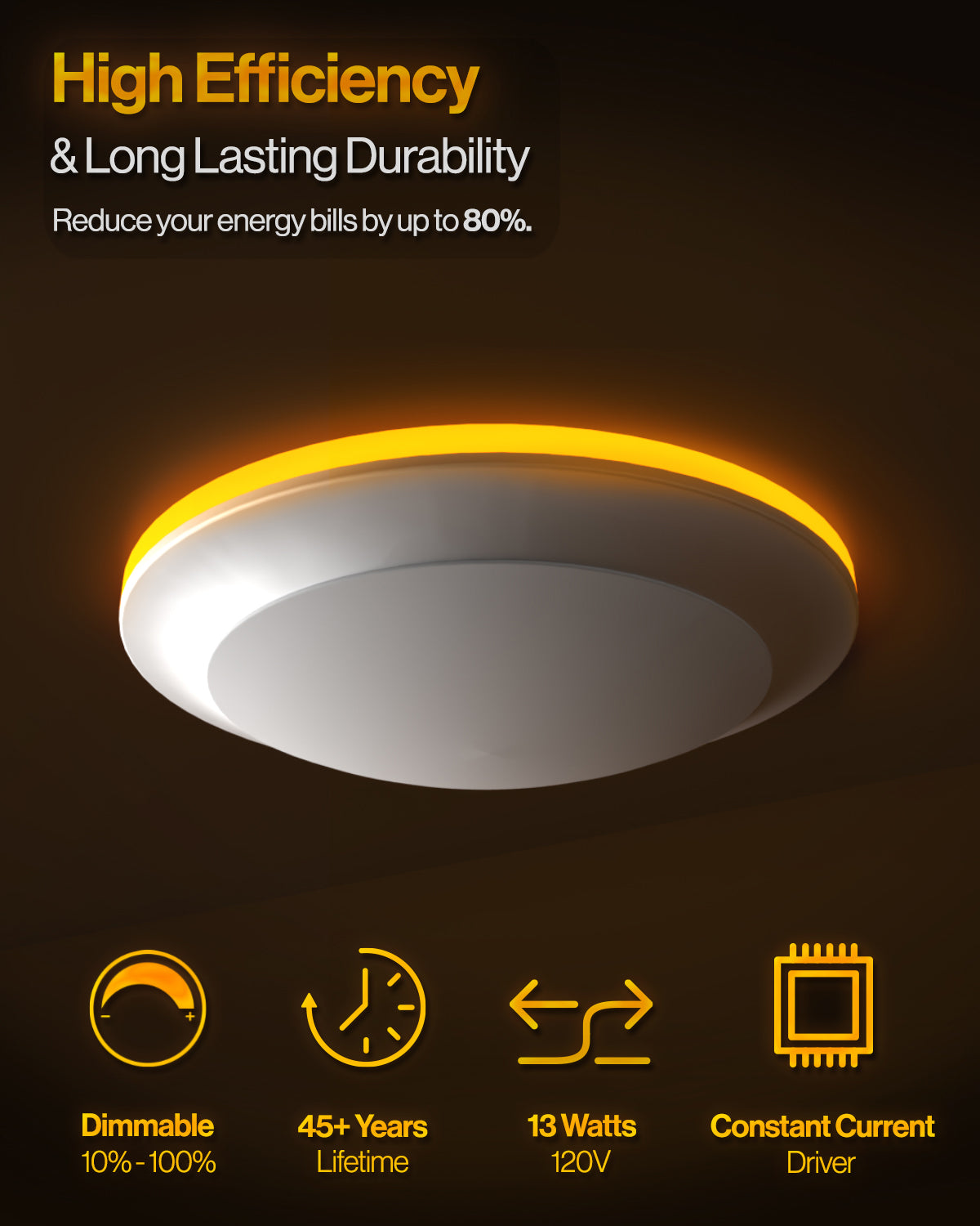 Recessed LED Lighting, 5/6 Inch, Disk Downlight, Night Light, 13W, Sel ...