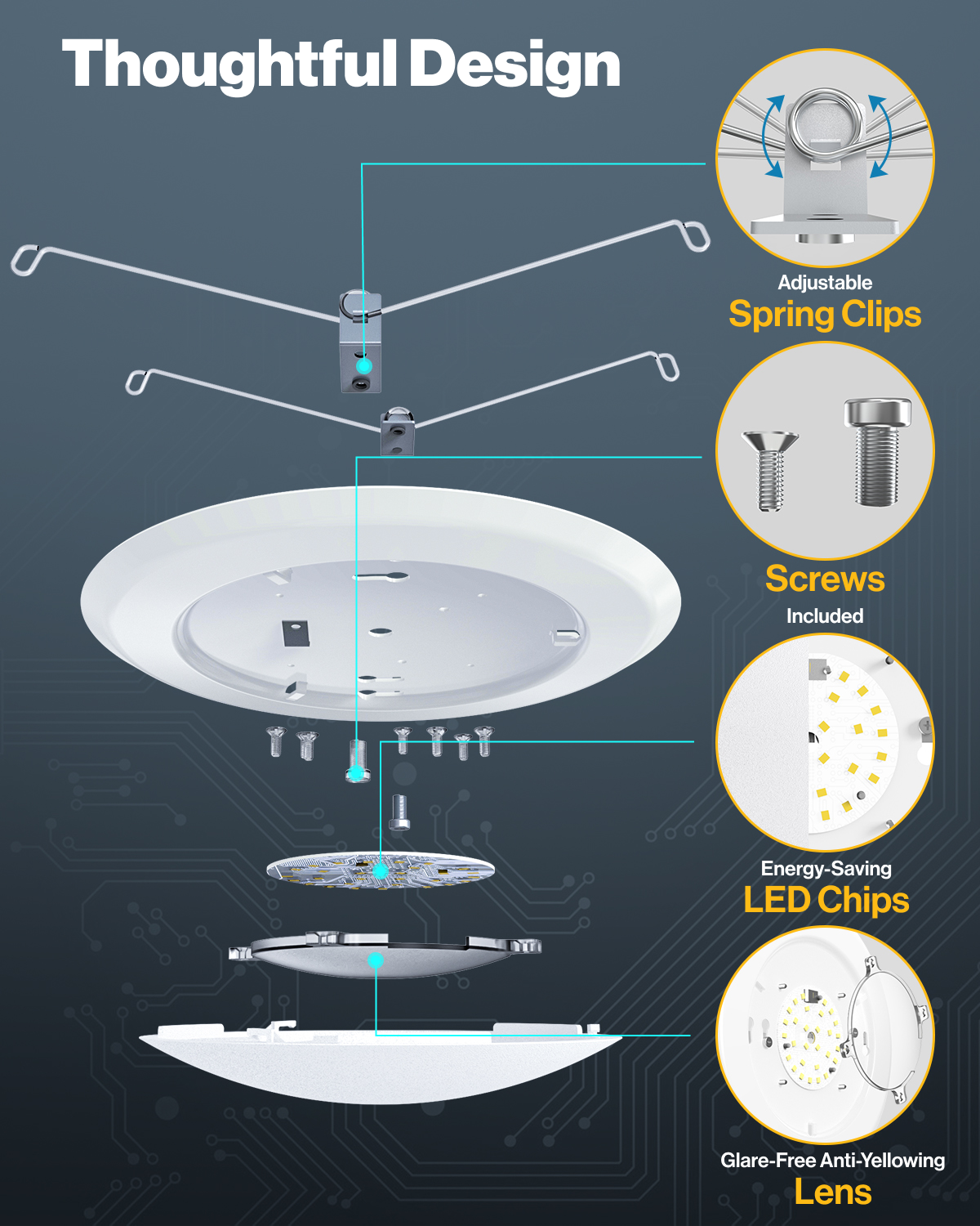 LED Recessed Lighting Kit, 6-Inch, Disk Downlight, 15W | LED LIGHTING ...