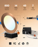 Sunco Lighting Slim Selectable Bronze Trim Downlight 22 Year Lifespan 850 Lumens 7 Year Warranty 14 Watts 