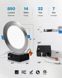 Sunco Lighting Nickel Selectable Bronze Trim Downlight 22 Year Lifespan 850 Lumens 7 Year Warranty 14 Watts