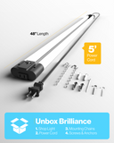 LED Shop Light, 4ft, Utility, Frosted, 4100 Lumens, Black