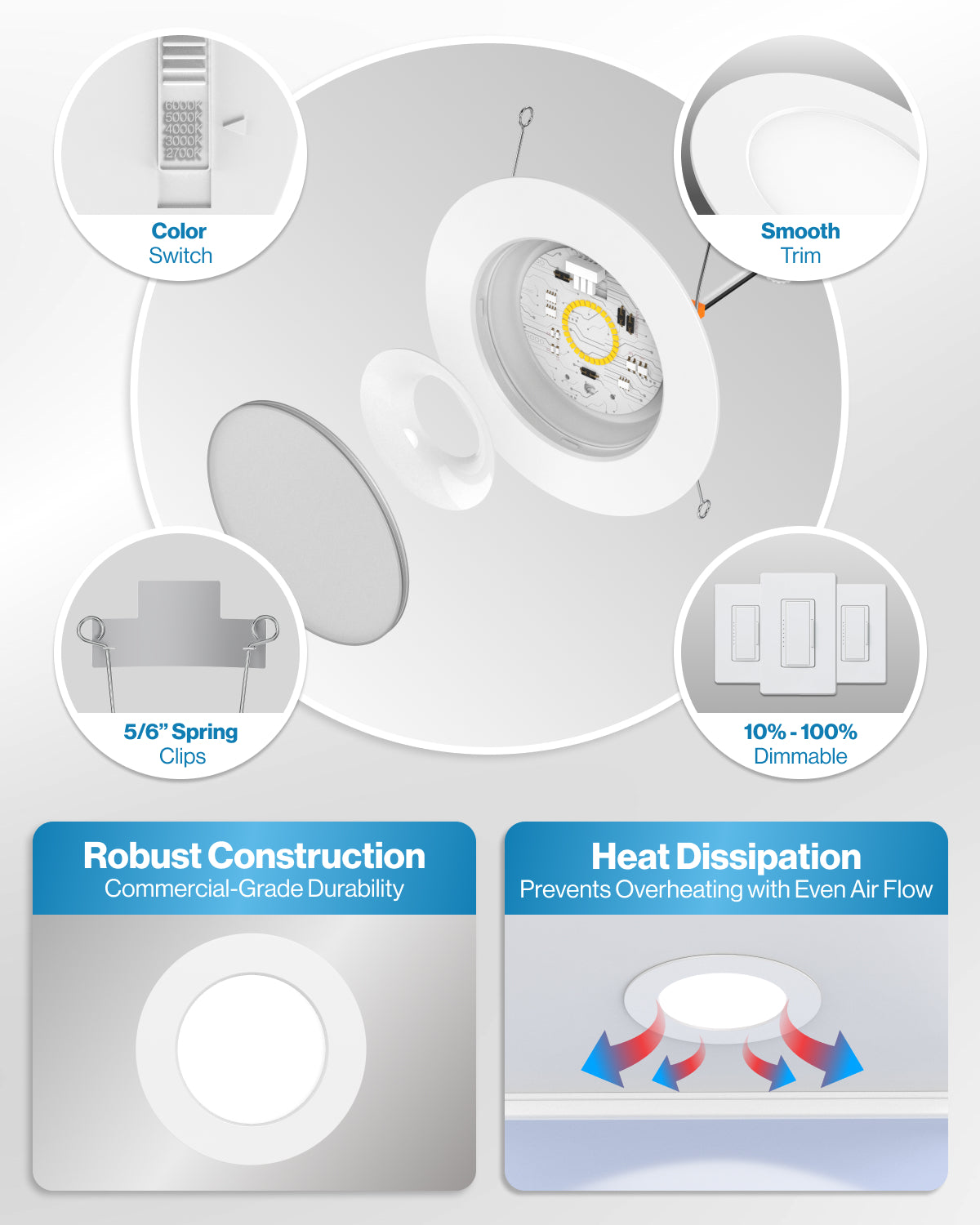 LED Recessed Lighting Kit, 6-Inch, Slim | LED LIGHTING | SUNCO – Sunco ...
