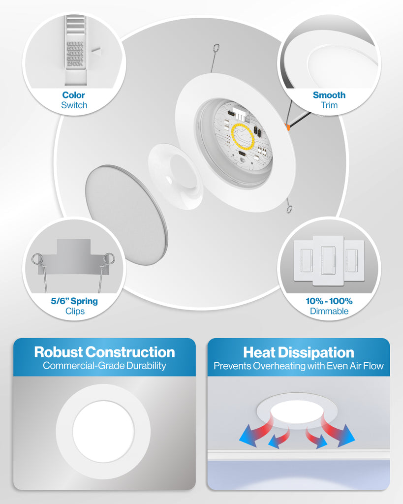 LED Recessed Lighting Kit, 6-Inch, Slim | LED LIGHTING | SUNCO – Sunco ...