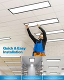 LED Ceiling Panel Light, Black, 46W/40W/30W, 1X4, Selectable Brightness & CCT, 5700 Lumens