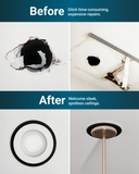 Keep your ceiling looking clean by extending the size of your trim.