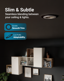 The ultra-slim, smooth trim blends your light and ceiling seamlessly.