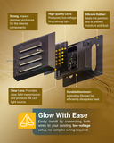 Reliable power source ensures consistent illumination. No need to worry about battery replacements, or solar charging.
