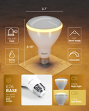 The bulb has a standard E26 base that is compatible with a wide range of fixtures.
