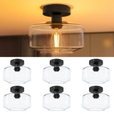 Semi-Flush Villa Farmhouse Black Ceiling Fixture