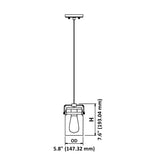 5 3/4" Satin Nickel & Clear Glass LED Mini Pendant Light, P308 Series