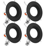 Recessed LED Retrofit Lighting, 6 Inch, Baffle, Black Trim, Selectable CCT, 965 Lumens