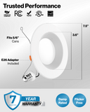 Recessed LED Retrofit Lighting, 5/6 Inch, Baffle, Selectable CCT, 965 Lumens