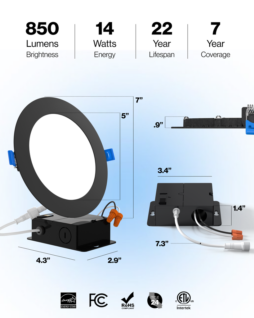 LED Recessed Lighting Kit, 6-Inch, Slim | LED LIGHTING | SUNCO – Sunco ...