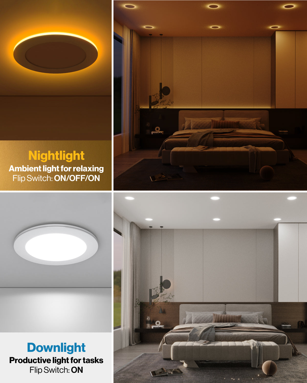 Selectable dimming capabilities to fit any décor or mood for your indoor spaces.