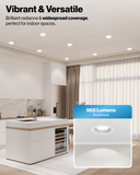 Recessed LED Retrofit Lighting, 5/6 Inch, Smooth, 965 Lumens, Selectable CCT (2700K-5000K)