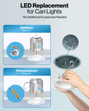 Recessed LED Retrofit Lighting, 5/6 Inch, Smooth, Selectable CCT (2700K-5000K), 965 Lumens