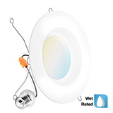 Recessed LED Retrofit Lighting, 5/6 Inch, Wet Rated, Smooth, Selectable CCT, 965 Lumens