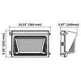 LED Wall Pack, Dusk to Dawn, 108W/90W/63W, Selectable Wattage & CCT, 14000 Lumens