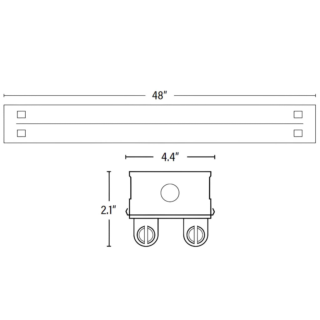 4ft T8 LED Ready Strip Light Fixture, Double-Lamp, Non-Shunted, Double ...