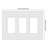 Lutron Claro Multi-Gang Wallplate, Screwless Designer Style, Gloss Finish