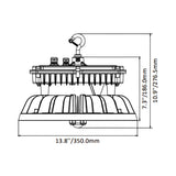 Dimension of high bay led ufo light or commercial lighting fixture