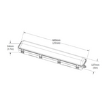 Dimensions of 2ft LED Vapor Tight