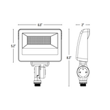 LED Flood Light, Knuckle Mount, Black, 15W/25W/35W, Selectable Wattage & CCT, 5000 Lumens
