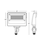 LED Flood Light, Knuckle Mount, Black, 60/50W/35W, Selectable Wattage & CCT, 8700 Lumens