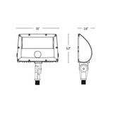 LED Flood Light, Knuckle Mount, Black, 30W, 3700 Lumens