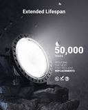 Designed for optimal performance, our LED UFO fixtures have enhanced thermal management that wicks away heat via highly efficient sinks.