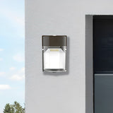 LED Mini Wall Pack, 25W/15W/10W/8W, Dusk to Dawn, Bronze, Selectable Wattage & CCT, 3400 Lumens