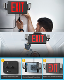 Mounting equipment is included inside the fixture housing to easily install this Red LED Exit Sign. You can install this safety light on the ceiling (top mount) or a wall (side/end mount).