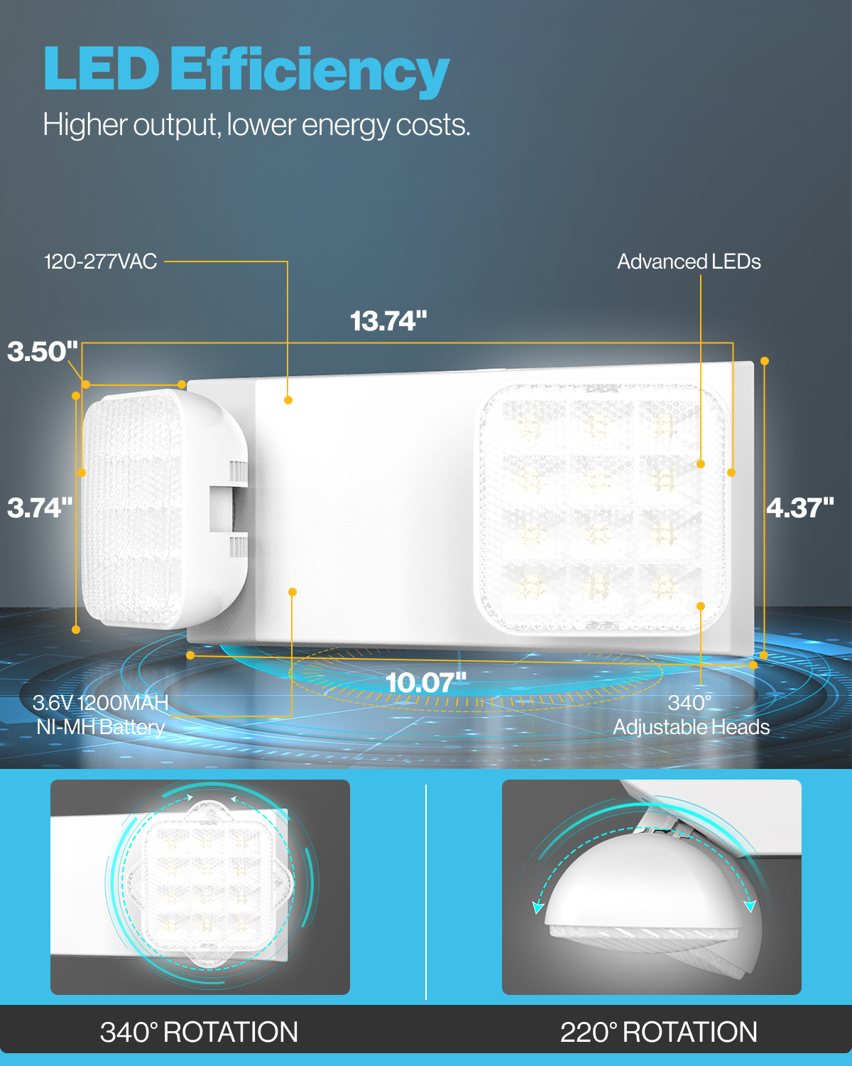 2 Head LED Emergency Light, LED LIGHTING