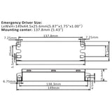 Dimension of Emergency Driver for led wall pack fixture or led wallpack fixtures
