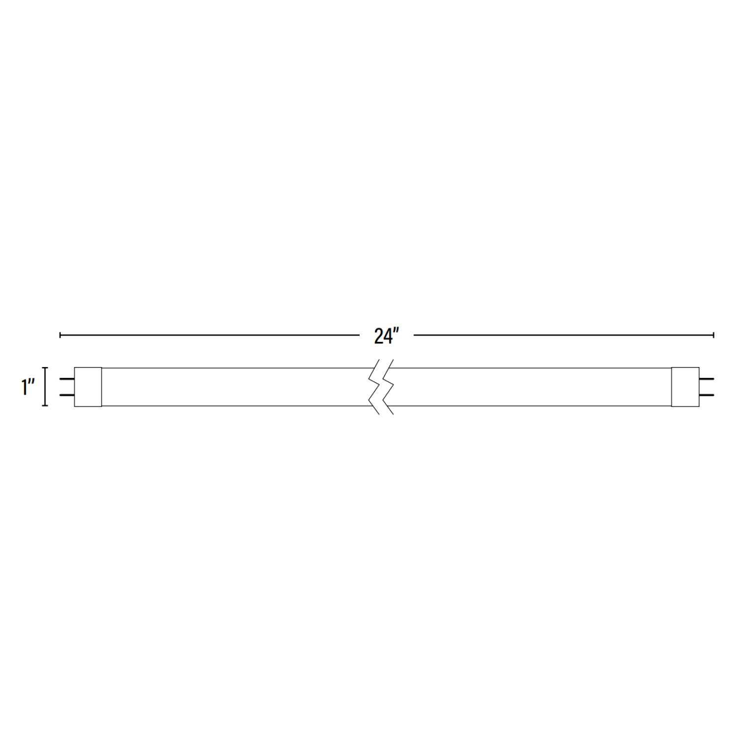 T8 LED Tube, 2ft, Frosted, Bypass, Type B, 9W, Single Ended, 1000 Lumens