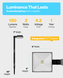 Sunco Lighting LED Solar Sidewalk Light 150 Lumens 2 Watts 4.2 Voltage Integrated CCT Switch 1 Year Warranty 