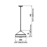 Modern Black Farmhouse Pendant Light Fixture Dimension - Island Lights for Kitchen, Living Rooms & Bars
