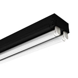 4 ft. LED Ready Strip Fixture - Double Lamp - Non-Shunted Socket - Double Ended Power - Damp Rated - Black Finish - UL Listed - LED T8 Tube Light Not Included
