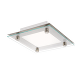 13 Inch Square LED Satin Nickel Ceiling Light, Surface Mount, 1700 Lumens