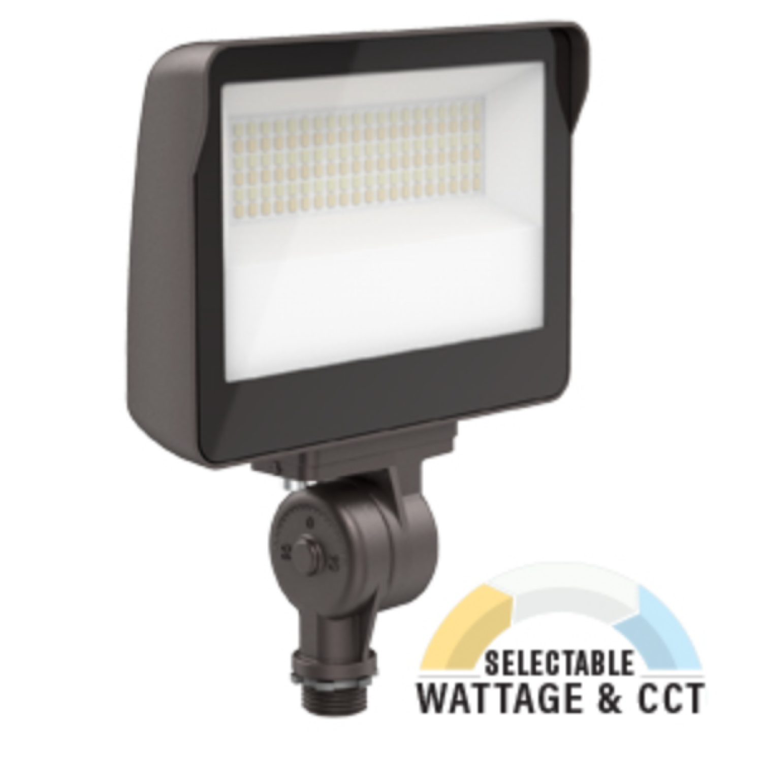 LED Flood Light, Knuckle Mount, Black, 15W/25W/35W, Selectable Wattage & CCT, 5000 Lumens