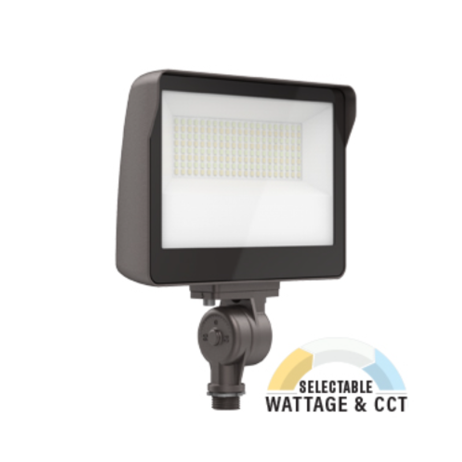 LED Flood Light, Knuckle Mount, Black, 35W/50W/65W, Selectable Wattage & CCT, 8700 Lumens