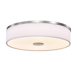 Round LED Satin Nickel Ceiling Light, Sundecor, Surface Mount, Selectable CCT