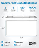 LED Ceiling Panel Light, 72W/60W/50W/40W/30W, 2x4, 9000 Lumens (with Sensor Receptacle)