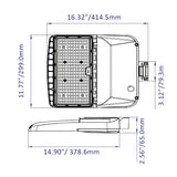 Dimension of led parking lot light with photocell or led shoebox light