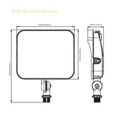 LED Flood Light, Knuckle Mount, Dark Bronze, 40W, 5800 Lumens