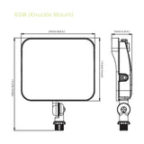 LED Flood Light, Knuckle Mount, Dark Bronze, 65W, 9400 Lumens