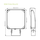 LED Flood Light, Yoke Mount, Dark Bronze, 85W, 12500 Lumens