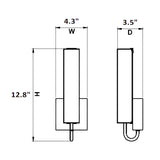 Dimension of wall light fixture or hallway light living room sconces