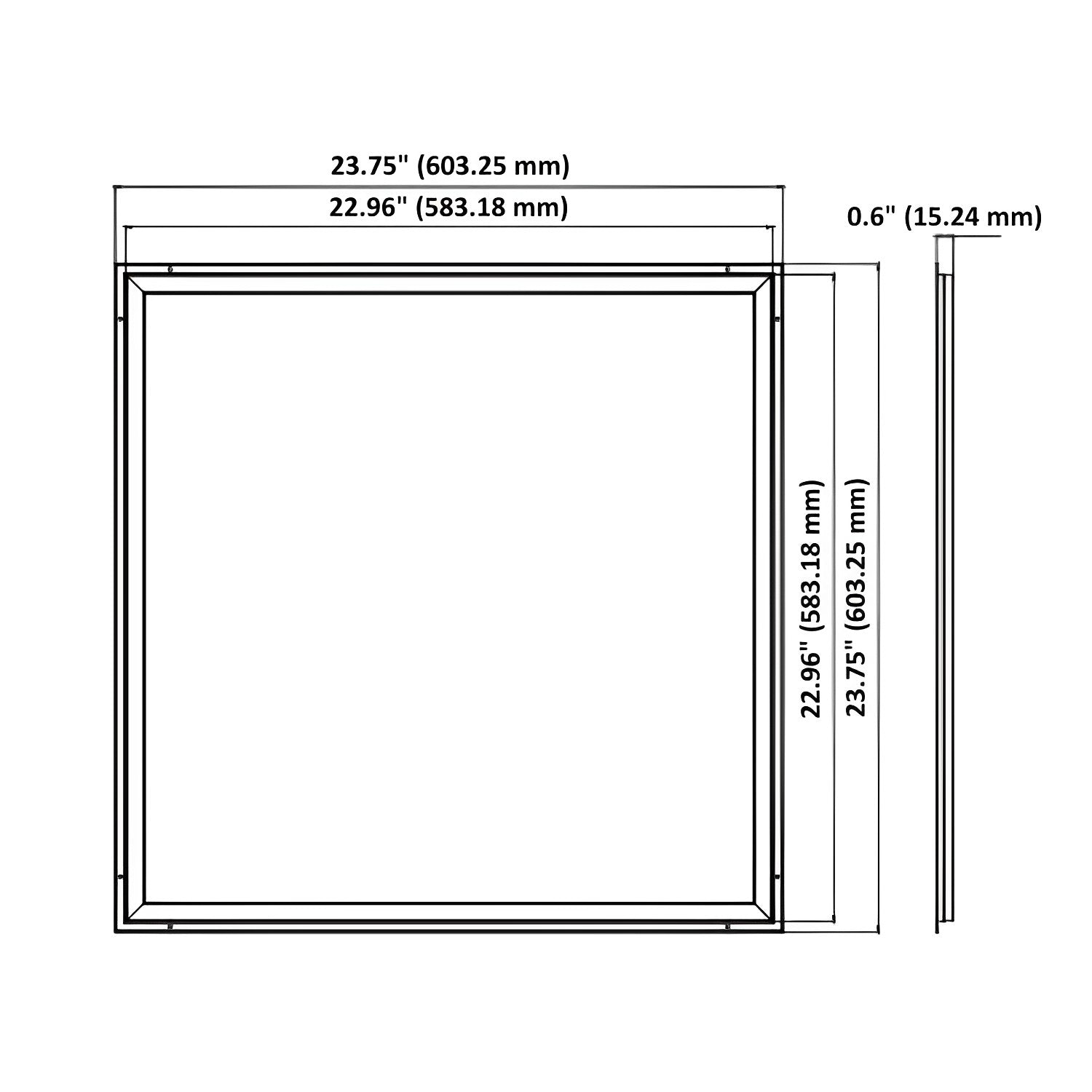 LED Grid Frame Ceiling Light, 40W/30W/20W, 2x2, Selectable Wattage & CCT, 5000 Lumens