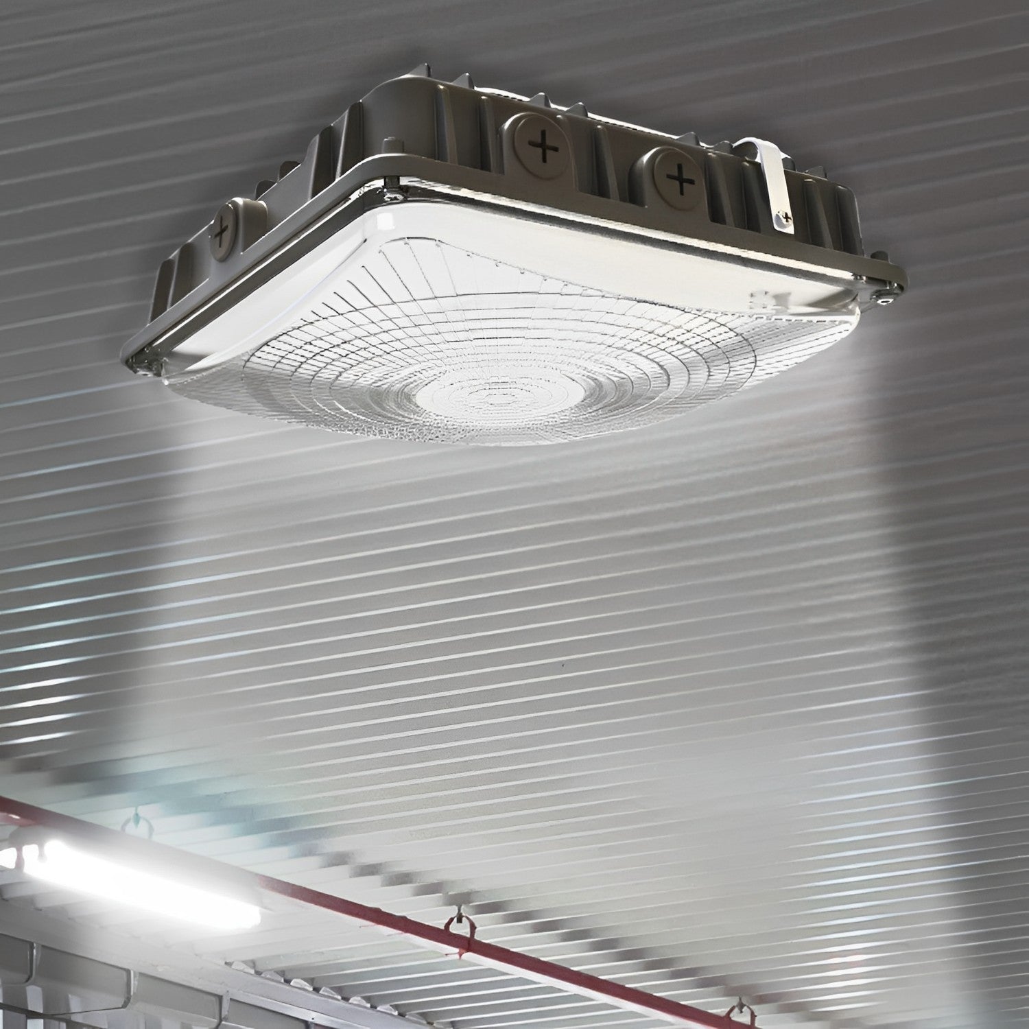 Dark Bronze LED Canopy Light, 63W/45W/30W, Selectable Wattage & CCT, 8500 Lumens